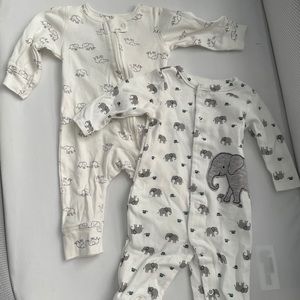 Carter’s elephant two set footies. 3M